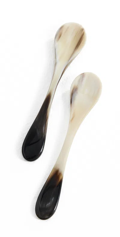 Georg Jensen Indulgence Caviar Spoons Brown In Brown