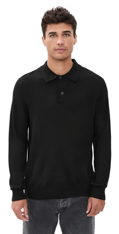 Nn07 Serge Polo Sweater Black In Black