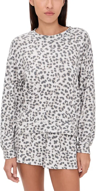 Z Supply Luxe Leopard Long Sleeve Top Champagne In Animal Print