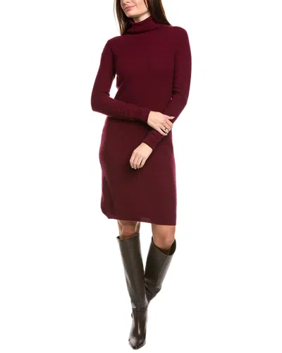 Kier + J Turtleneck Wool & Cashmere-blend Dress In Red