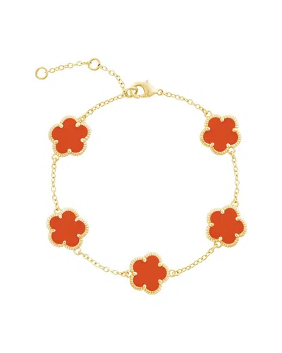 Jankuo Flower 14k Plated Station Bracelet In Gold