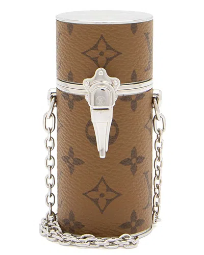 Pre-owned Louis Vuitton Brown Reverse Monogram Canvas Lipstick Case On Chain (authentic  Pre-loved)