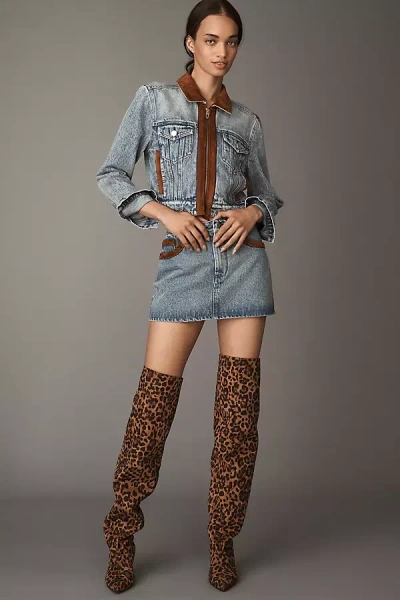 Reike Nen Thigh-high Slouchy Leopard-print Boots In Multi