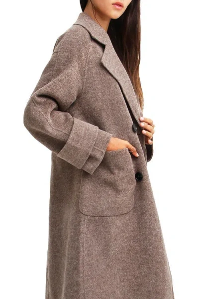 Belle & Bloom Rumour Has It Oversized Wool Blend Coat In Brown