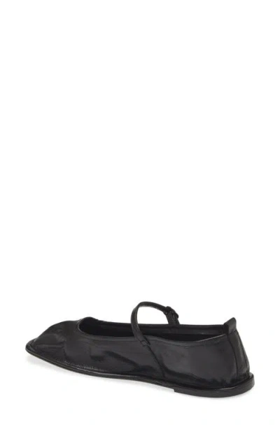 Hereu Black Dansa Supple Shiny Ballerina Flats In Black
