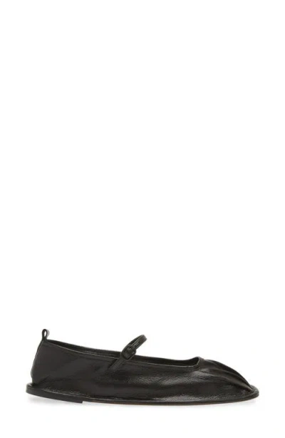 Hereu Black Dansa Supple Shiny Ballerina Flats In Black