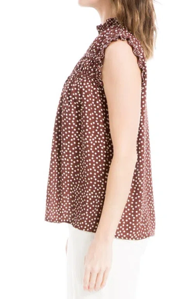 Max Studio Smocked Sleeveless Top In Brown