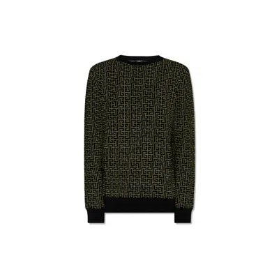 Balmain Green Wool Men's Sweater In Green