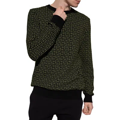 Balmain Green Wool Men's Sweater In Green