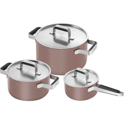 Zwilling Pure Stainless Steel 6-piece Pot Set In Brown