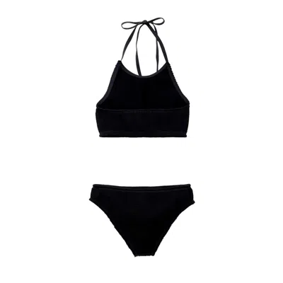 Bottega Veneta Two Piece Costume In Black Machining Mille Pieghe  In Black