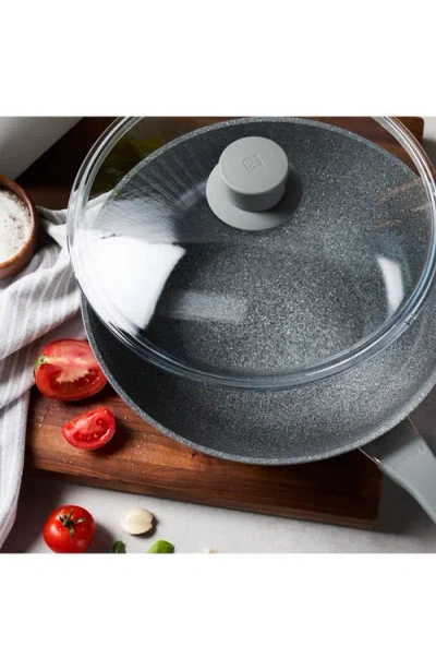 Zwilling Parma Plus Ceramic 11-inch Aluminum Ceramic Nonstick Wok With Lid In Gray