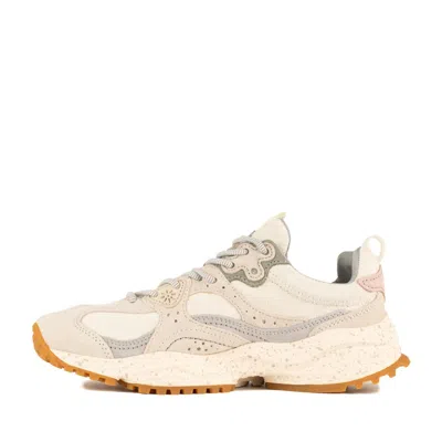 Flower Mountain Wave Sneakers In White Suede In Multi