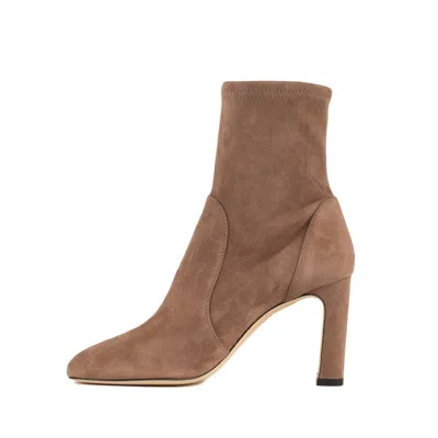 Stuart Weitzman Babette Bootie 85 Taupe In Brown