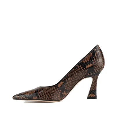 Stuart Weitzman Vinnie 85 Pump Classic Snake Espresso In Brown