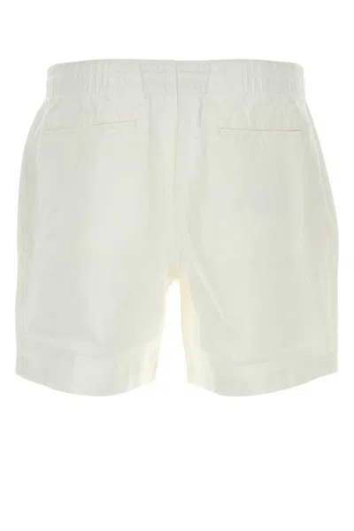 Polo Ralph Lauren White Linen Bermuda Shorts In White