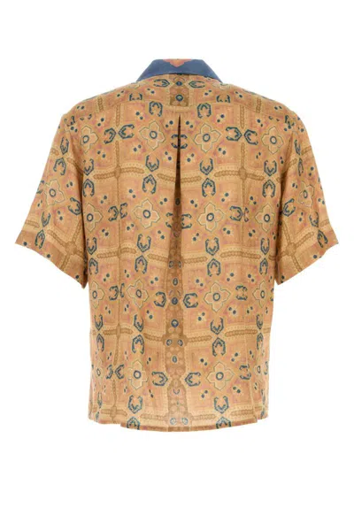 Valentino Imaginary Journey Linen Shirt In Multi