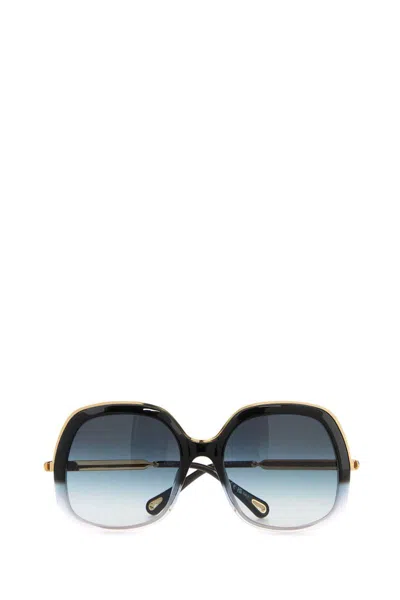 Chloé Square Frame Sunglasses Featuring Gradient Lenses In Multi