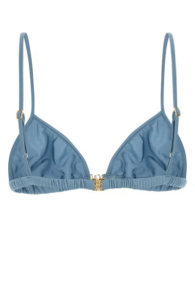 Chloé Chloe Cerulean Blue Stretch Nylon Bikini Top In Blue