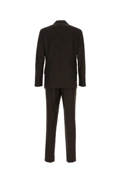 Brunello Cucinelli Single-breasted Plaid Suit In Black