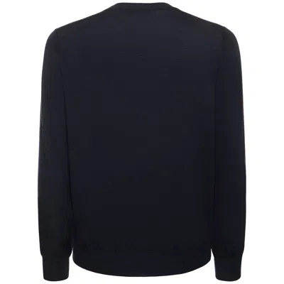 Brunello Cucinelli Round Neck Pullover Sweater In Blue