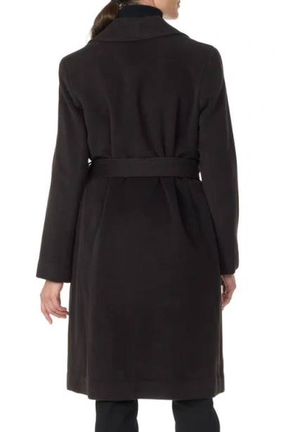 Sofia Cashmere Belted Notch Collar Wool & Cashmere Blend Coat In Brown