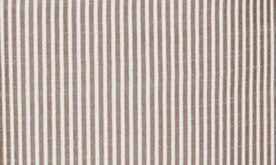 Max Studio Stripe Ruffle Front Button-up Shirt In Neutral