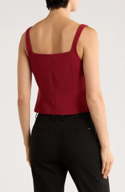 Dkny Button Front Vest In Red