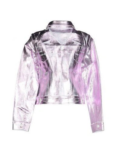 Shop Blumarine Denim Outerwear In Light Purple