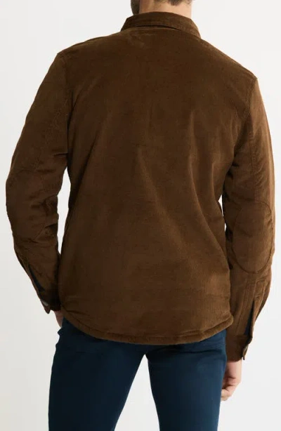 Jachs Stretch Cotton Corduroy Faux Shearling Lined Jacket In Brown