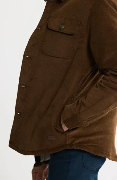 Jachs Stretch Cotton Corduroy Faux Shearling Lined Jacket In Brown