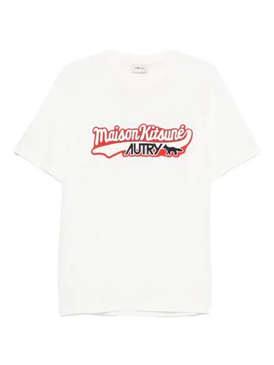 Autry X Maison Kitsune Autry X Maison Kitsuné T-shirt With Autry X Maison Kitsuné Logo In White