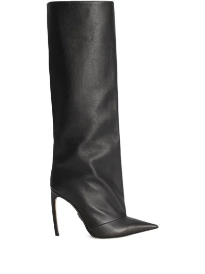 Dolce & Gabbana Black Calf Leather Boots In Black