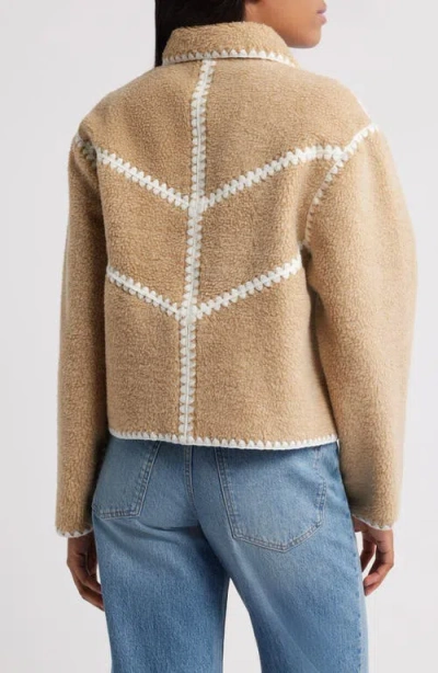 Ugg Ellison Fluff Shell Fleece Jacket In Neutral