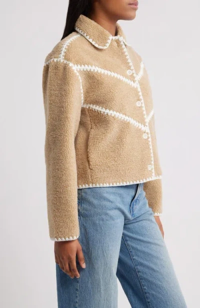 Ugg Ellison Fluff Shell Fleece Jacket In Neutral