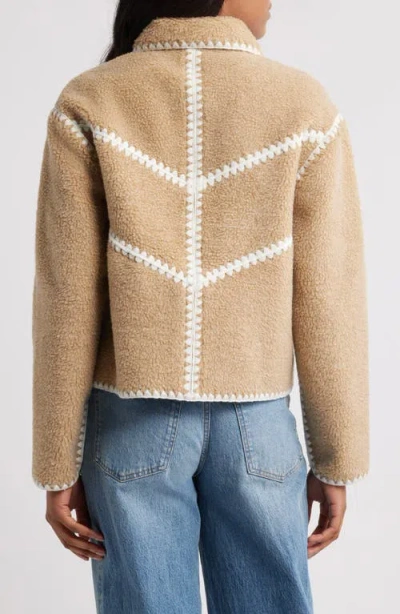 Ugg Ellison Fluff Shell Fleece Jacket In Neutral