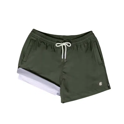 Raw Potential Men's Green / White Odyssey Green Swim Shorts In Green