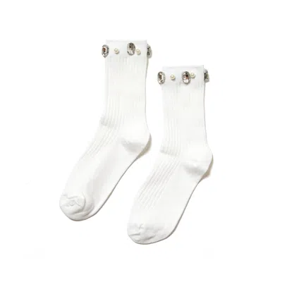 Stems Crystal Ribbed Crew Socks In Multi