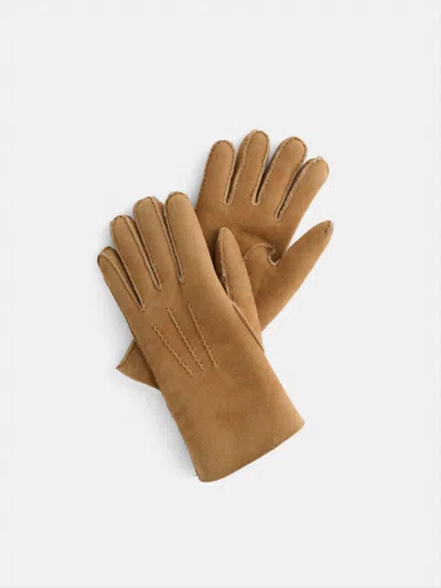 Alex Mill Owen Barry X  Handsewn Shearling Glove In Brown
