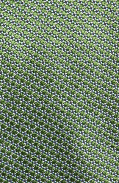 David Donahue Micro Geo Pattern Silk Classic Tie In Green