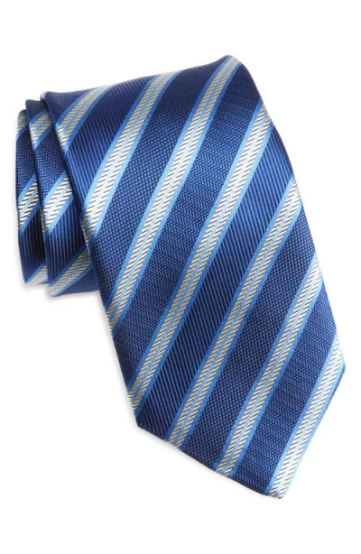 David Donahue Stripe Silk Tie In Multi