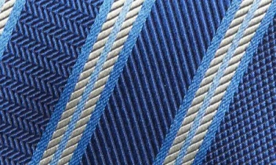 David Donahue Stripe Silk Tie In Multi