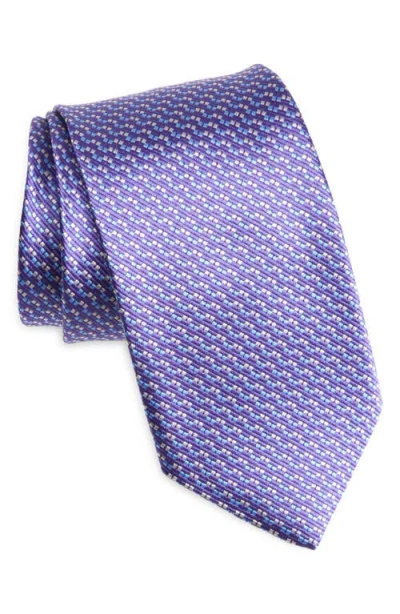 David Donahue Neat Silk Tie In Multi