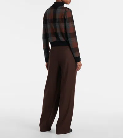 Vince Cashmere Plaid Button-front Sweater In Multi