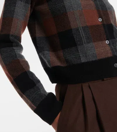 Vince Cashmere Plaid Button-front Sweater In Multi