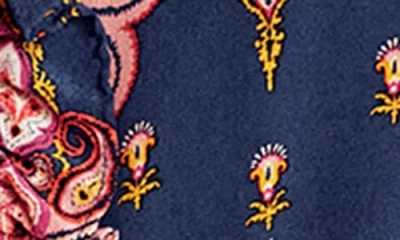 Boden Alice Paisley Ruffle Silk Button-up Shirt In Multi