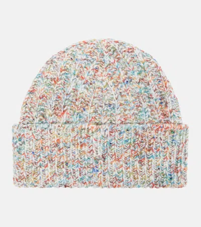 Loewe Logo Wool And Cashmere-blend Beanie In Multi