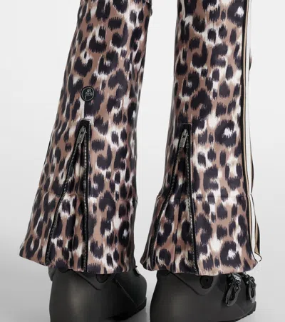 ELANCIA豹纹印花滑雪裤