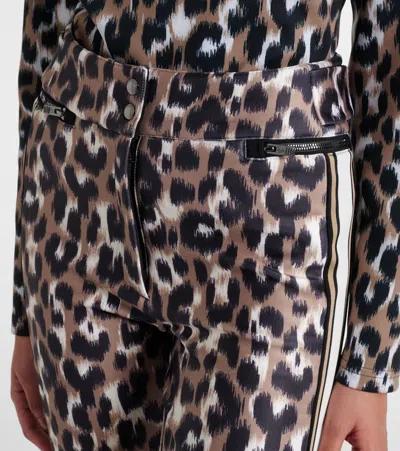 ELANCIA豹纹印花滑雪裤