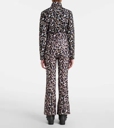 ELANCIA豹纹印花滑雪裤